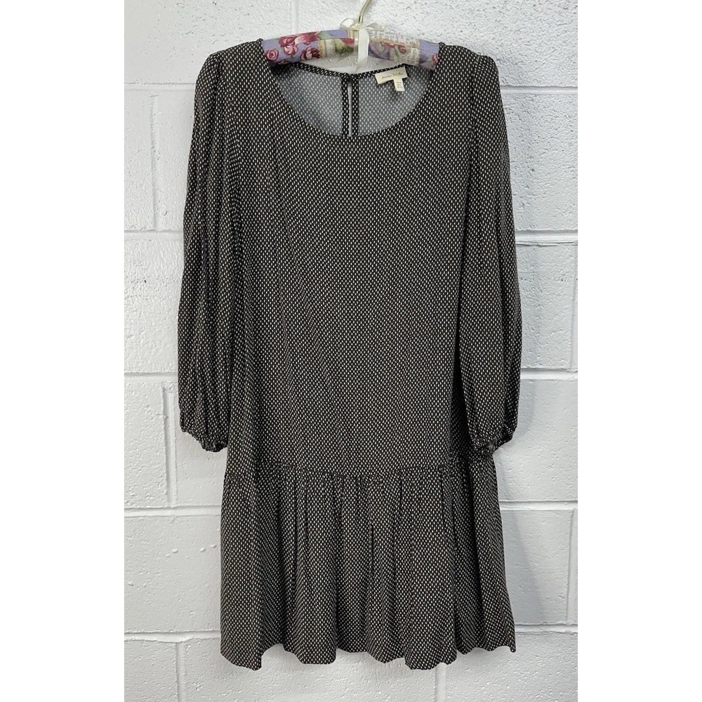 Anthropologie Meadow Rue Drop Waist Brown Polka Dot Dress / Women's 8